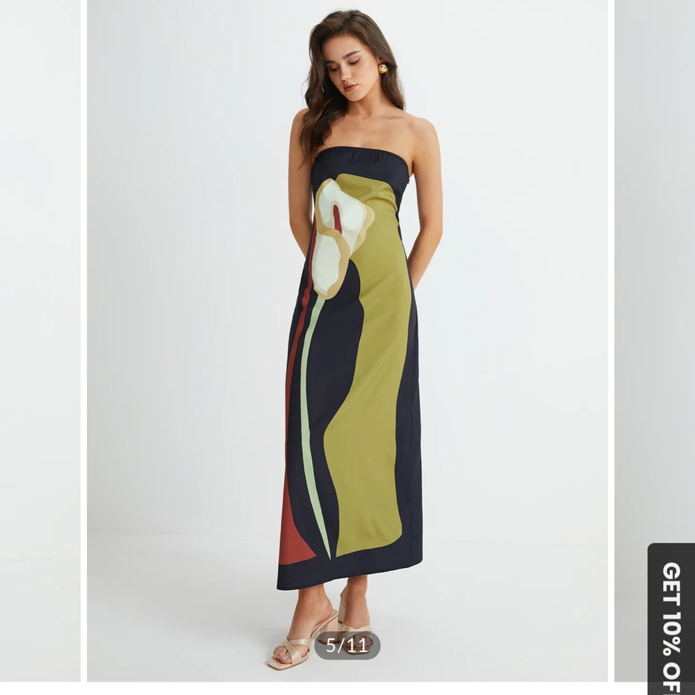 Elegant Black and Olive Dress Commense - AK - Picture 6 of 8